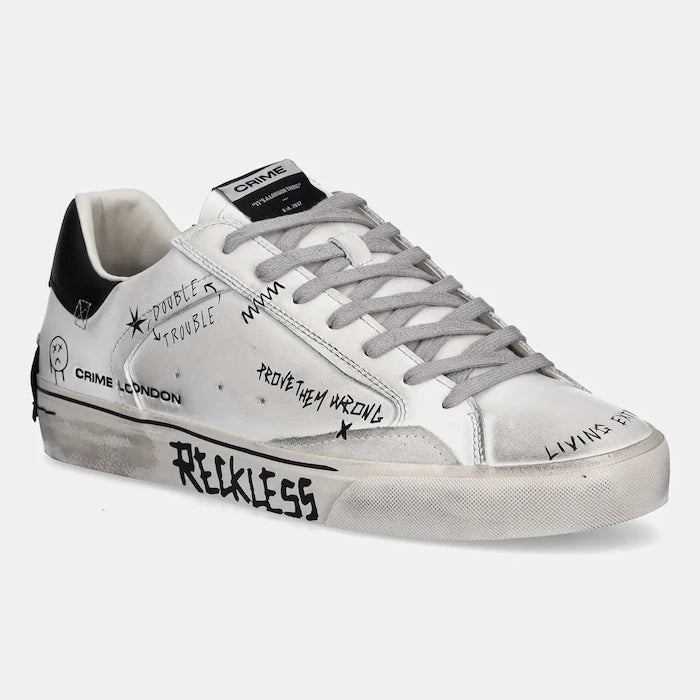 Crime London DISTRESSED DECONSTRUCTED Deri Spor Ayakkabı