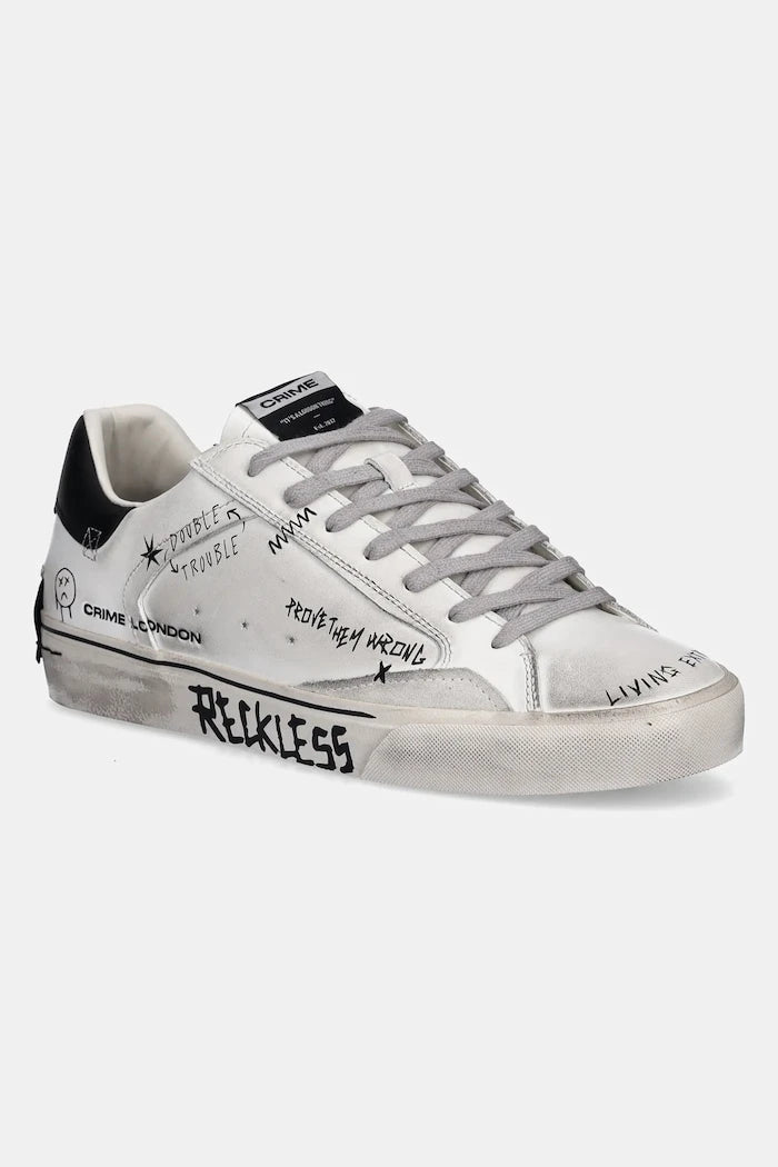 Crime London DISTRESSED DECONSTRUCTED Deri Spor Ayakkabı