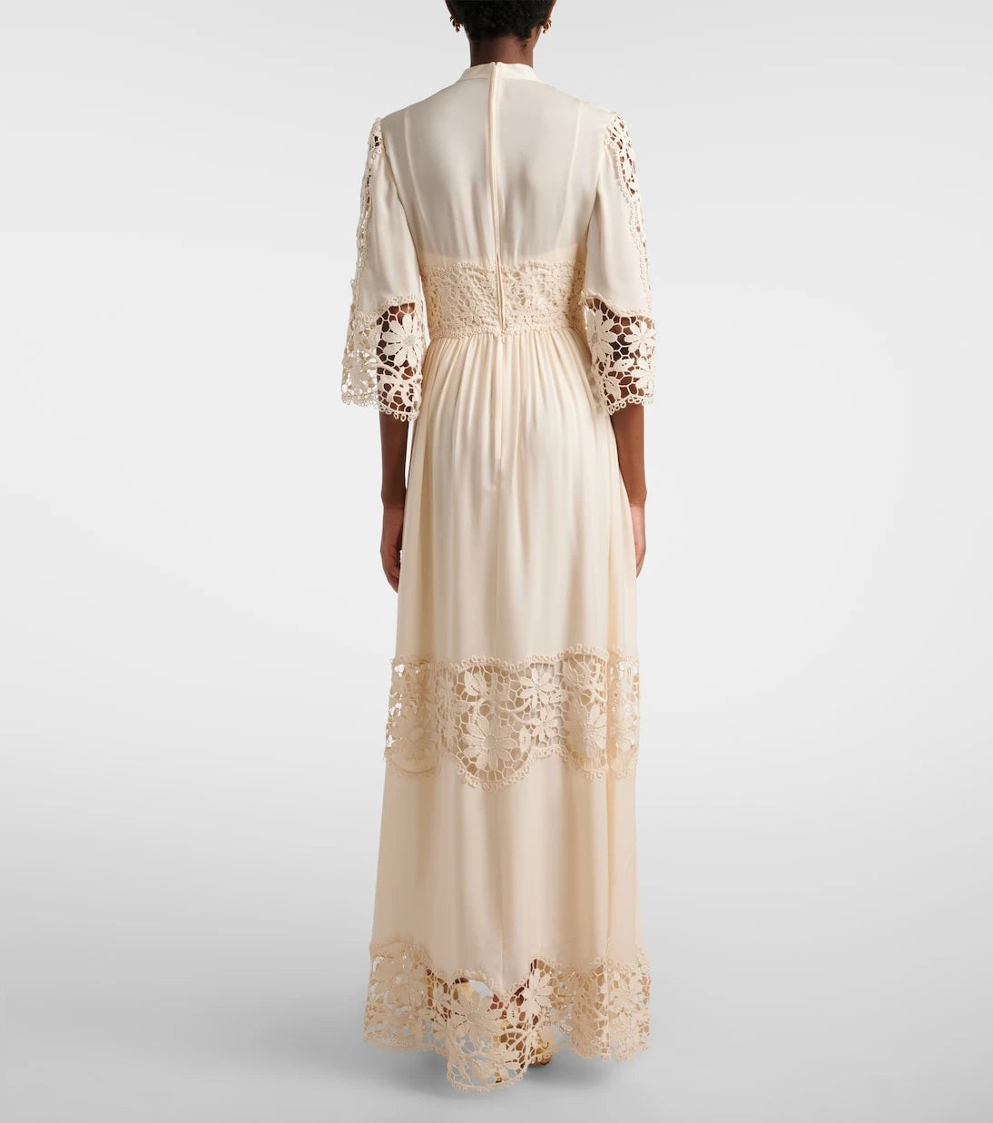 Elie Saab - Georgette and macramé gown