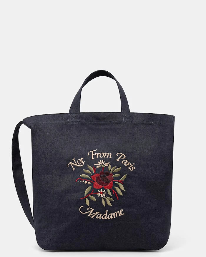 Drôle de Monsieur Pamuklu Çanta Sac Tote Slogan Pembe