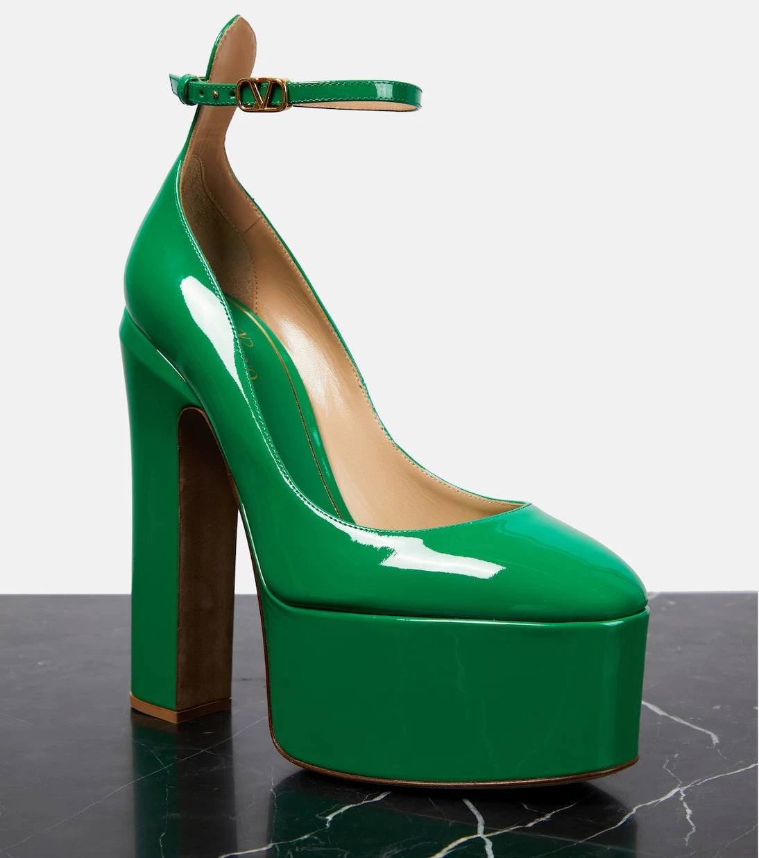 Valentino Garavani - Tan-Go 155 leather platform pumps