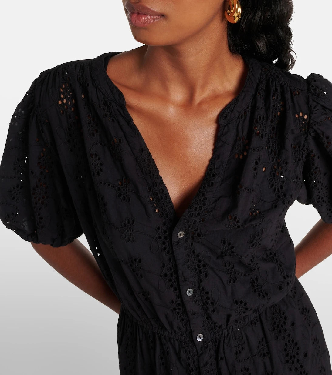 Velvet - Rorio embroidered cotton midi dress