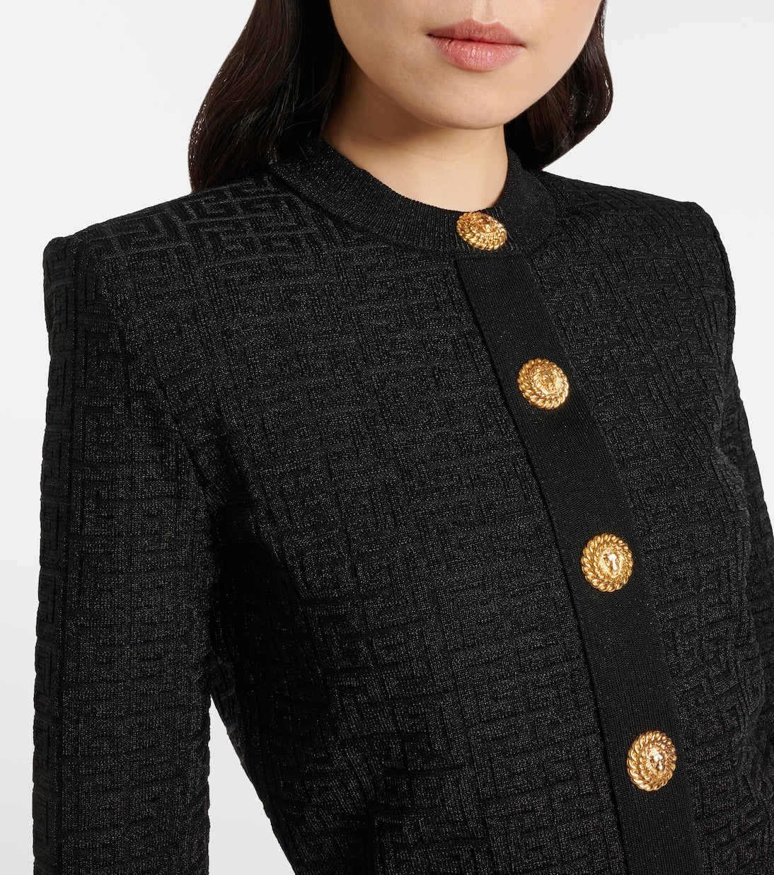 Balmain - PB Labyrinth lamé cardigan