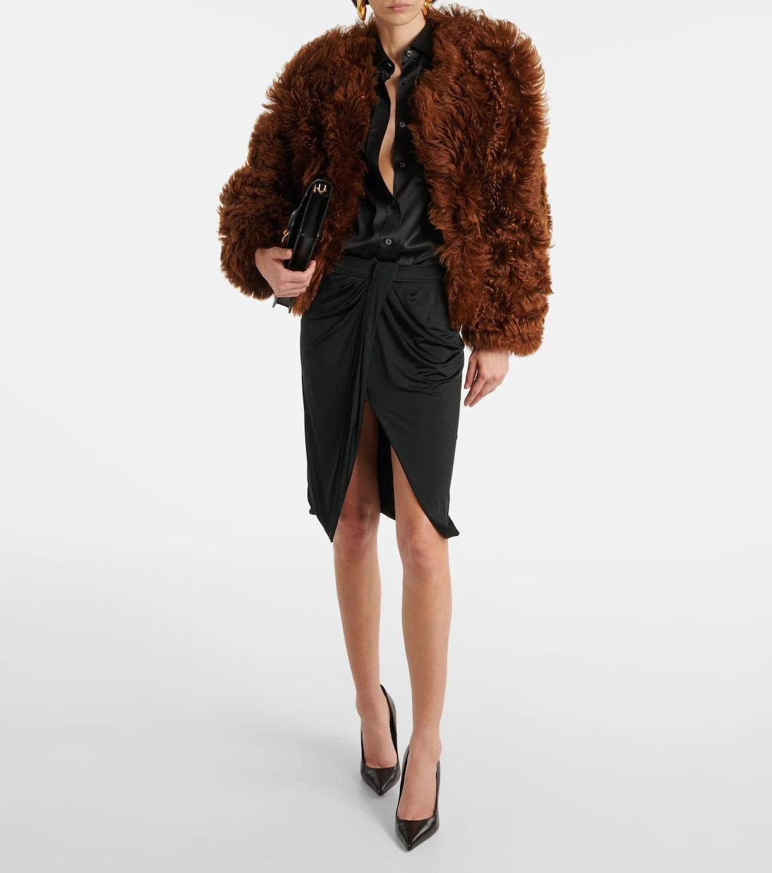 Tom Ford - Draped jersey midi skirt