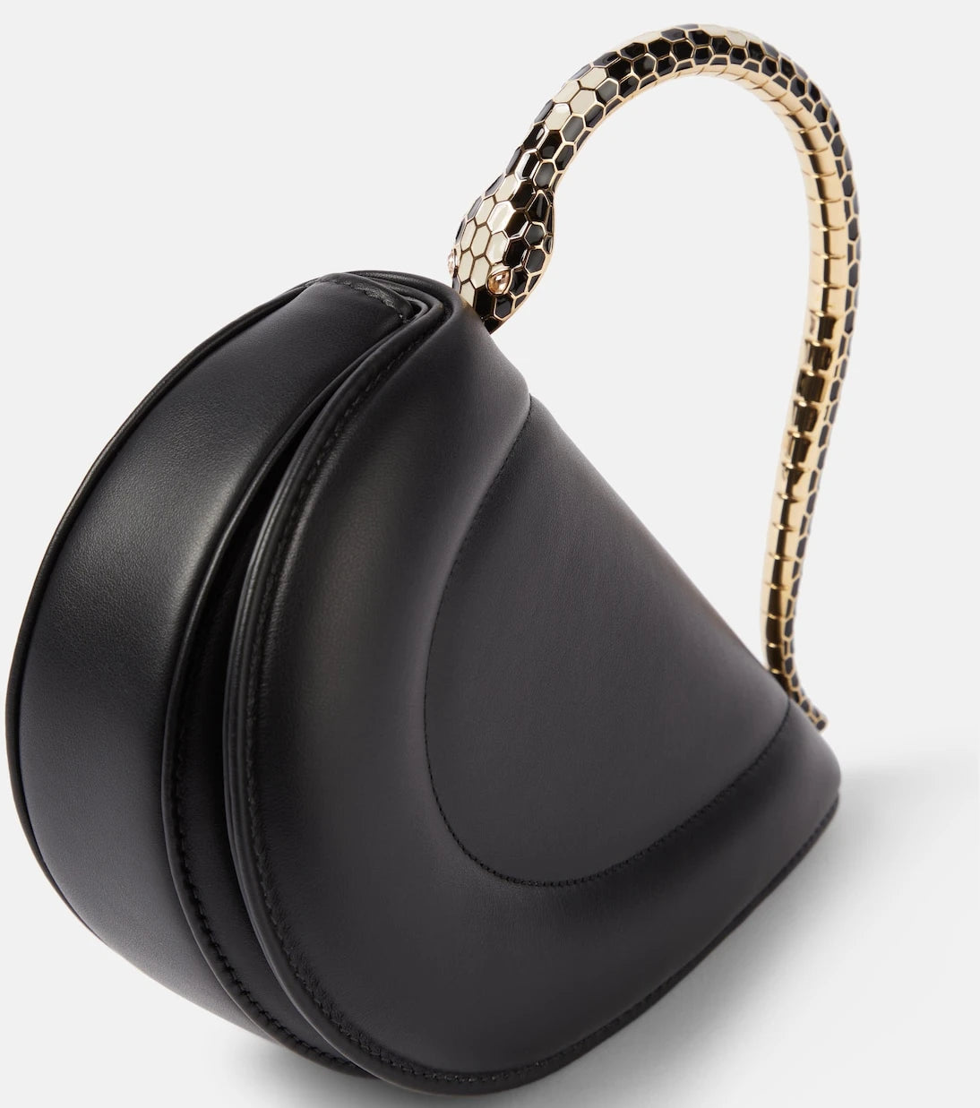 بلغاري - حقيبة Serpenti Cuore 1968 جلدية بمقبض علوي