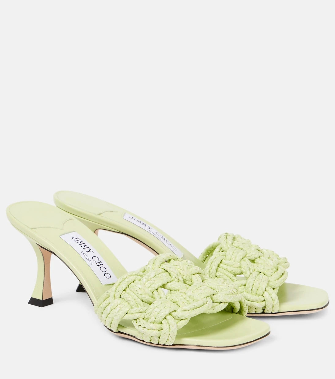 Jimmy Choo - Chara 70 woven raffia mules