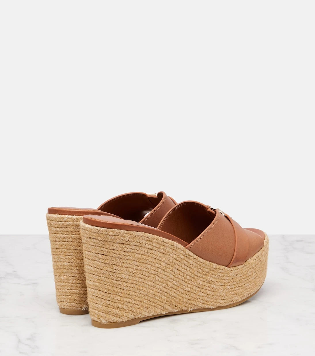 Jimmy Choo - Leda 100 leather platform wedge sandals