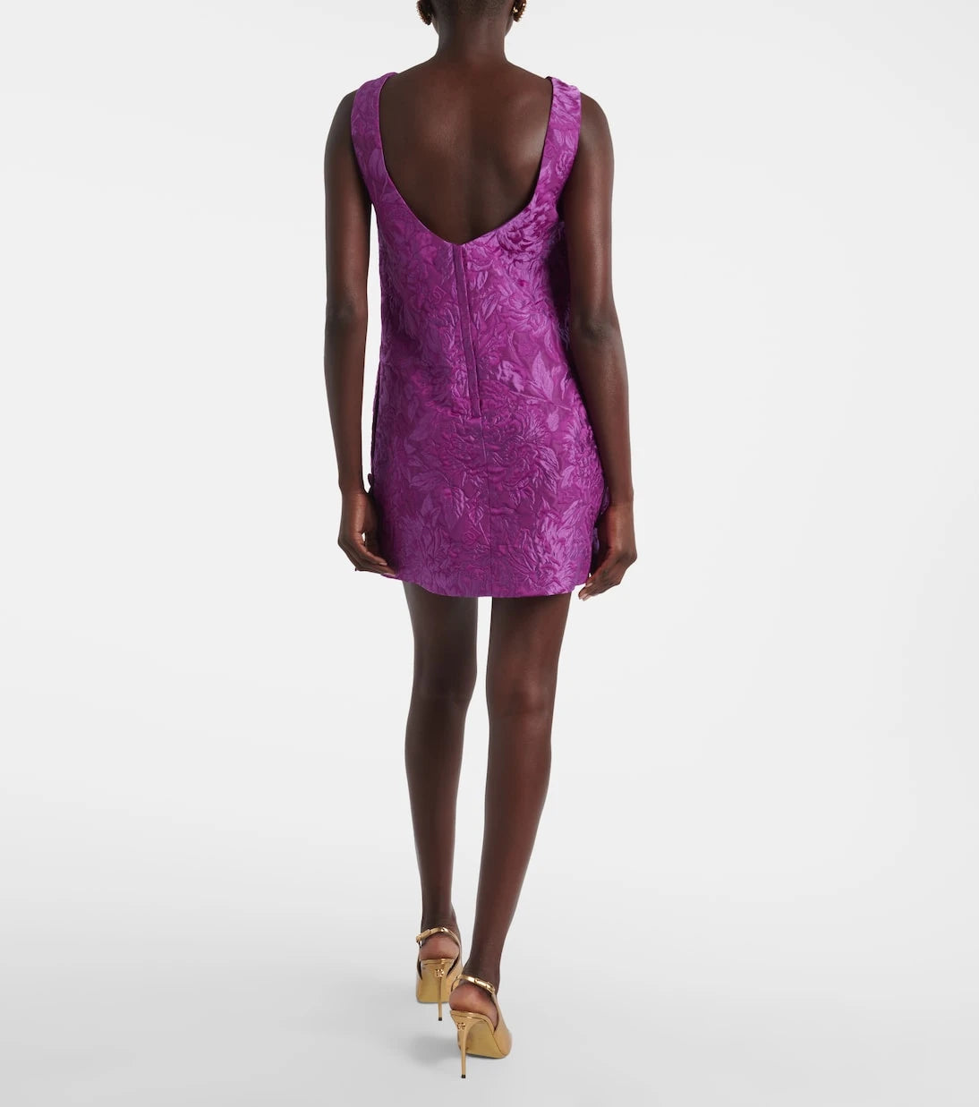 Dolce&Gabbana - Logo floral brocade minidress