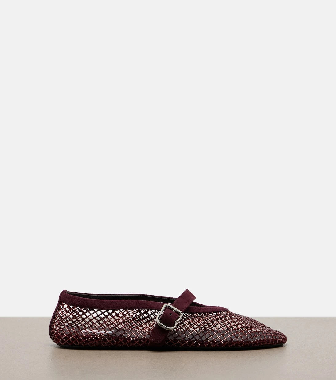 Alaïa - Embellished fishnet ballet flats