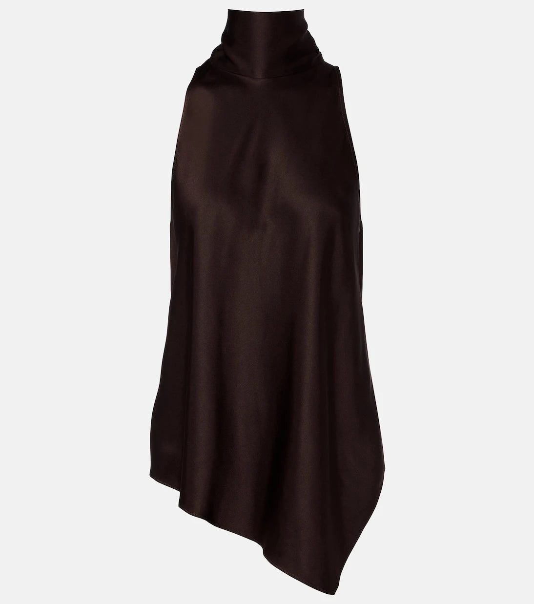 Brunello Cucinelli - Asymmetric silk satin top
