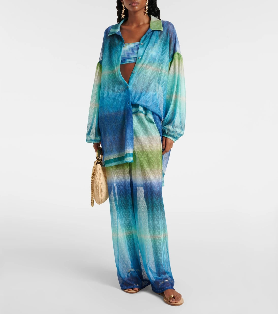 Missoni - Zigzag palazzo pants