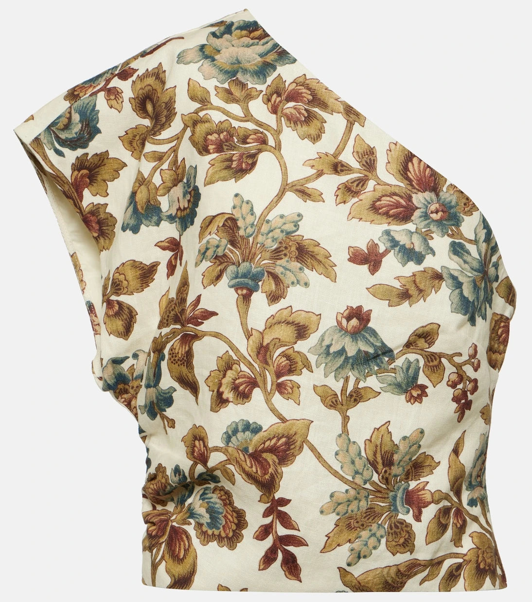 SIR - Eleanora floral one-shoulder linen crop top