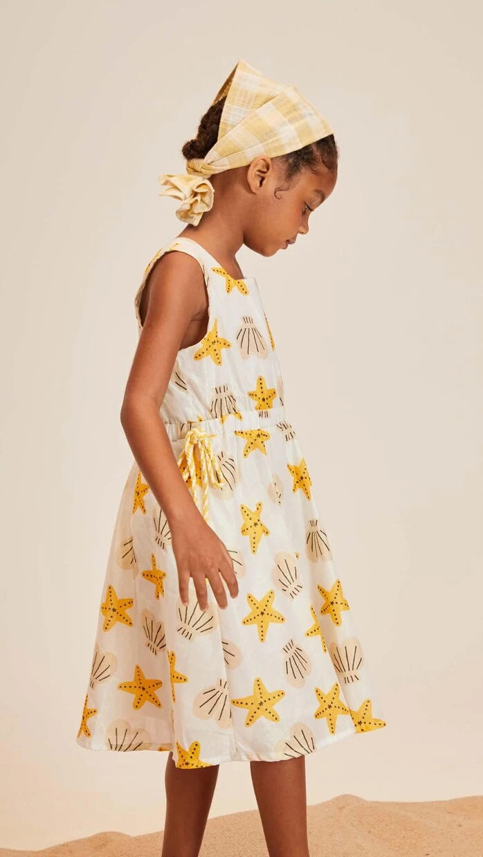 Fábula - Starfish printed cotton-blend dress