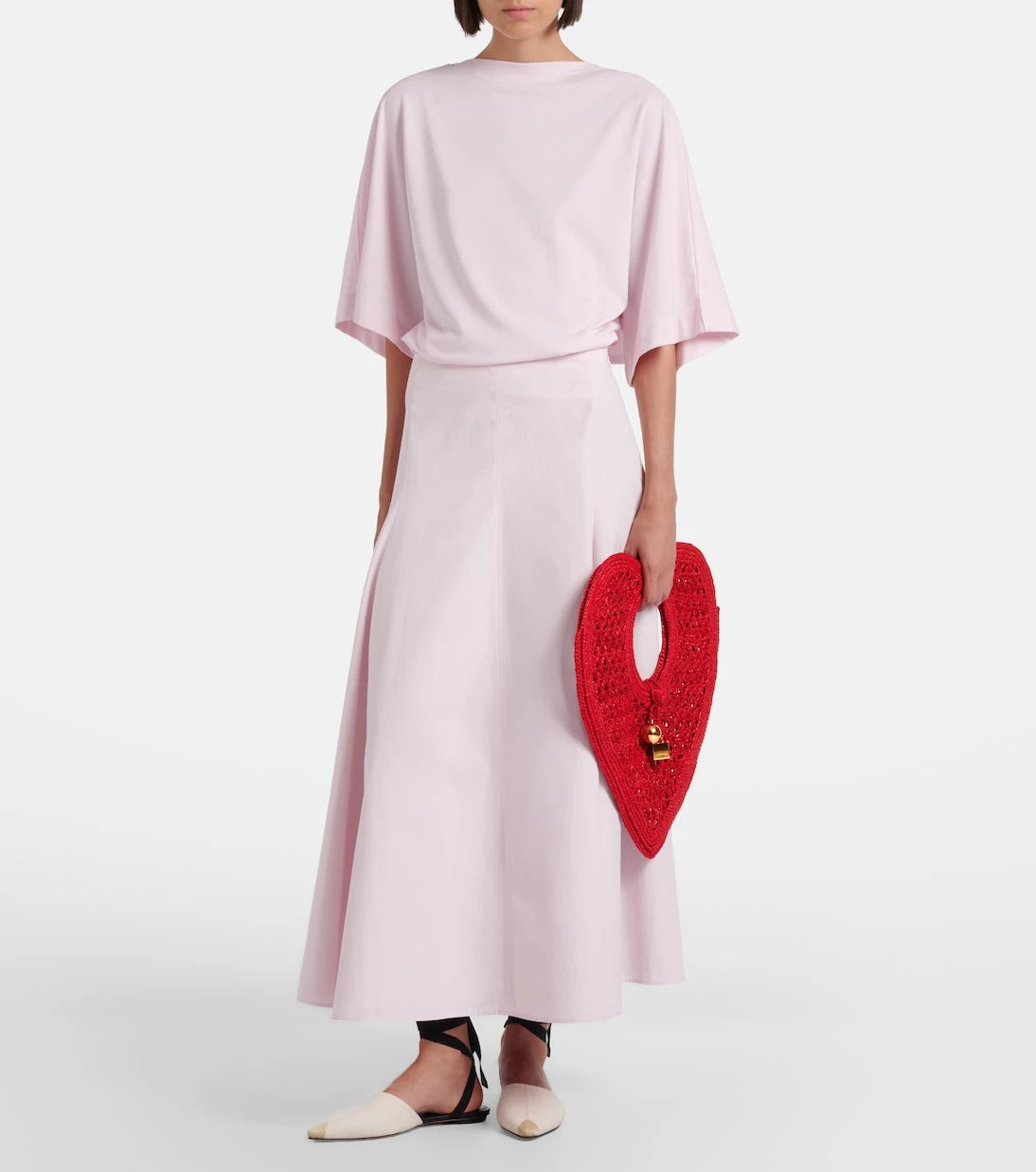 Jacquemus - Spiaggia Cœur Small raffia top-handle bag