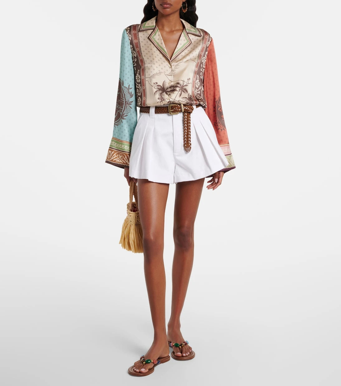 Frame - The Structural pleated denim shorts