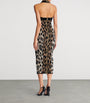 Balmain Brown Leopard Jacquard Midi Dress