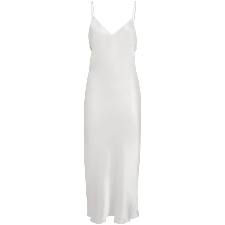 Gilda & Pearl Ivory Silk Girl Loves Pearl Long Slip Dress