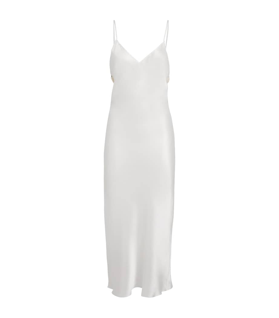 Gilda & Pearl Ivory Silk Girl Loves Pearl Long Slip Dress