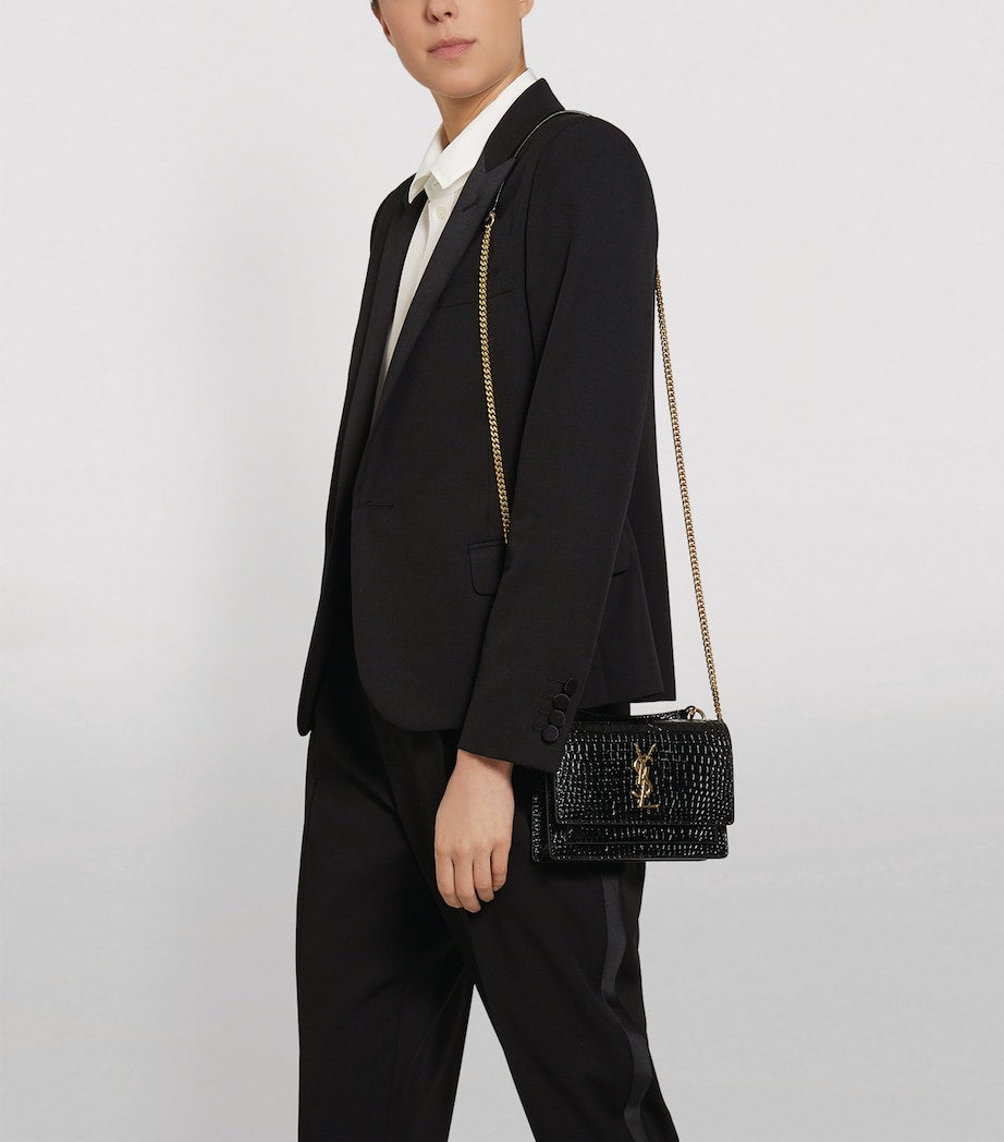 Saint Laurent Black Monogram Chain Wallet