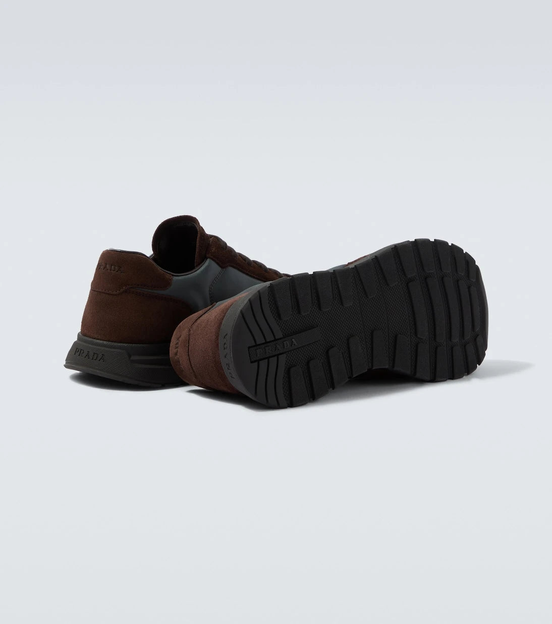 Prada - Suede-trimmed sneakers
