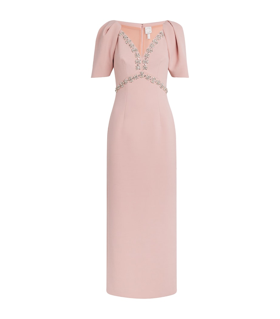 Huishan Zhang Pink Embellished Myrna Maxi Dress