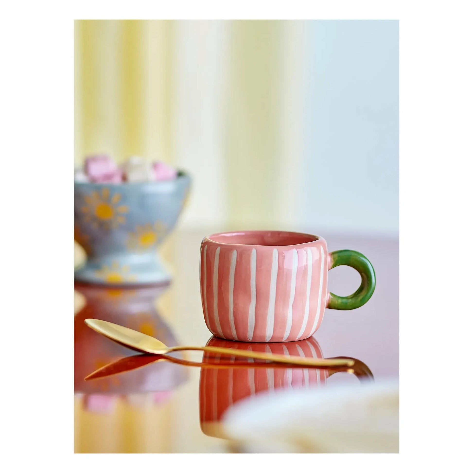 Bloomingville - Nini striped stoneware mug | Pink