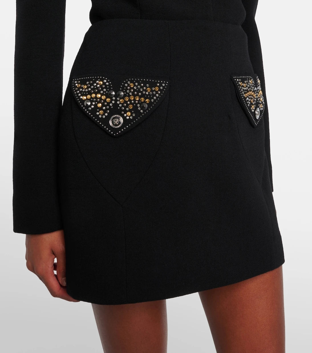 Versace - Virgin wool crêpe miniskirt