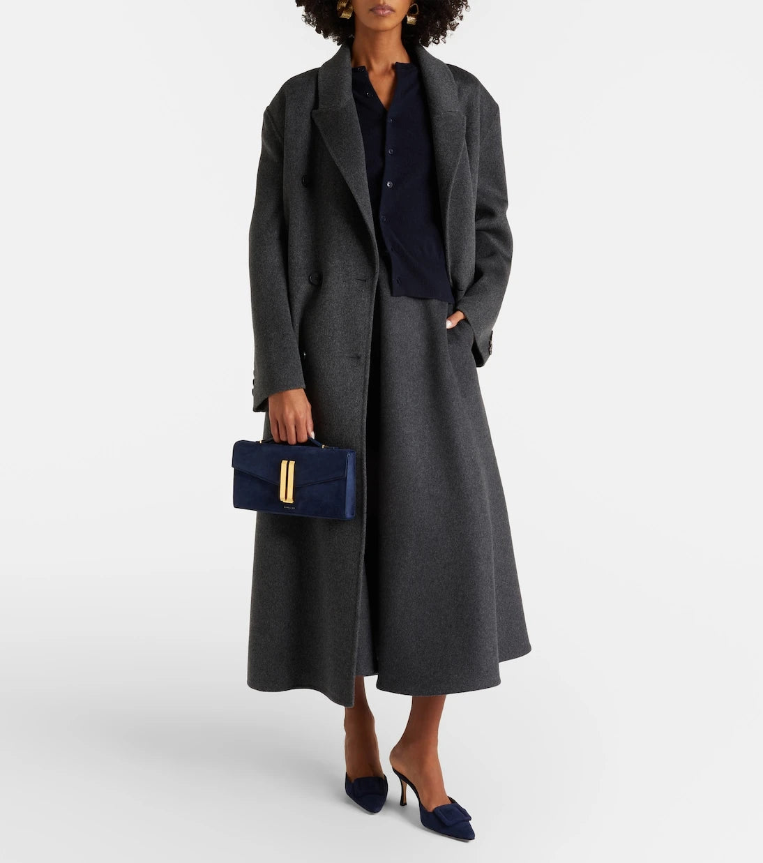 DeMellier - Vancouver leather-trimmed suede clutch