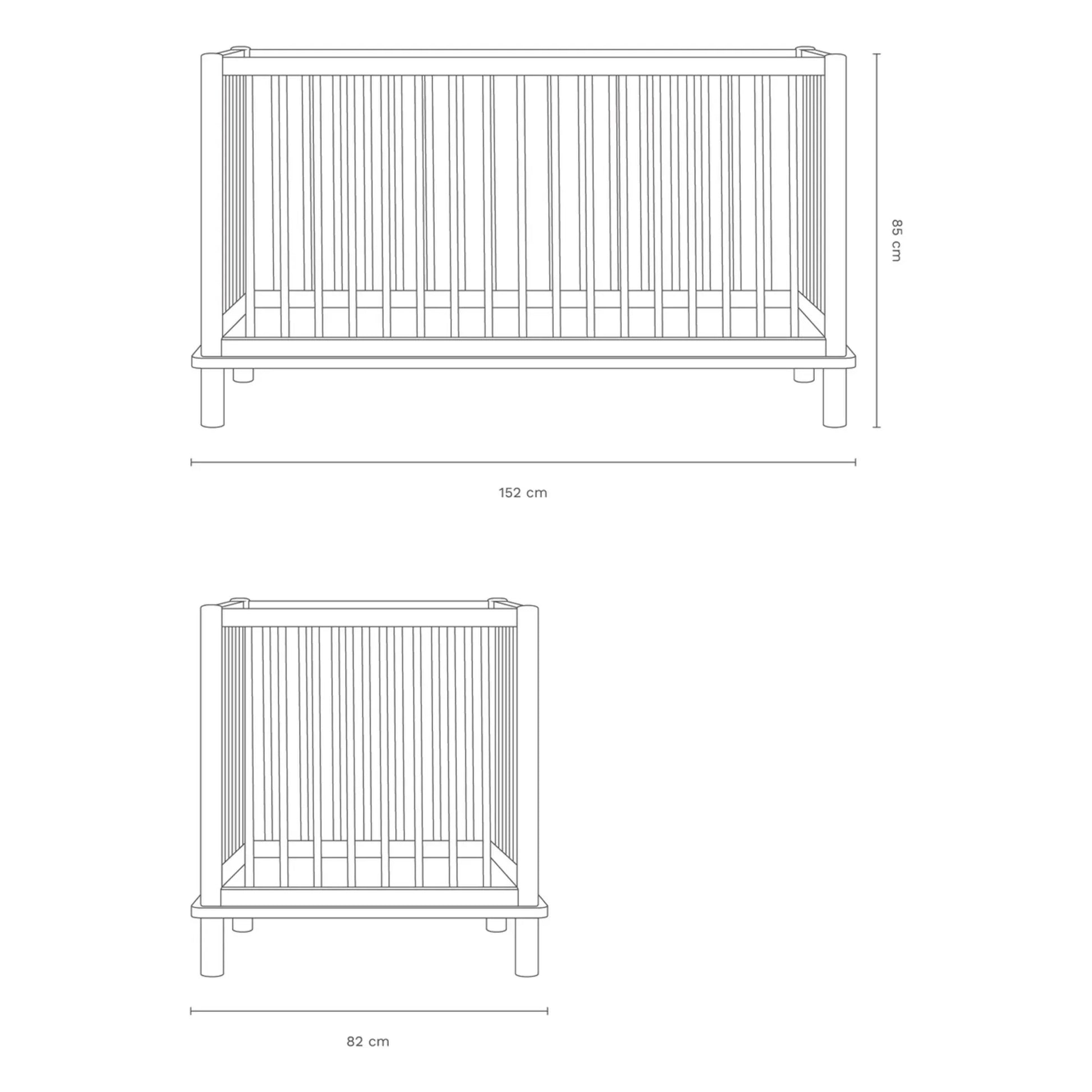 Nobodinoz - Latitude 70x140 evolving cot and junior bed extension | Oak