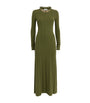 Paco Rabanne Green Wool-Blend Embellished Midi Dress