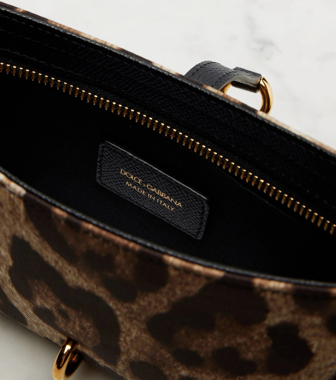 Dolce&Gabbana - Lock leopard-print canvas shoulder bag