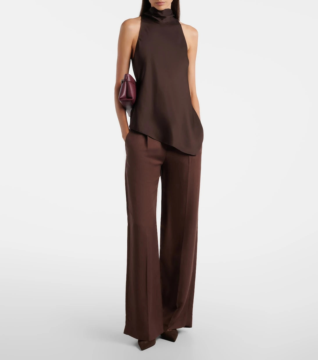 Brunello Cucinelli - Asymmetric silk satin top