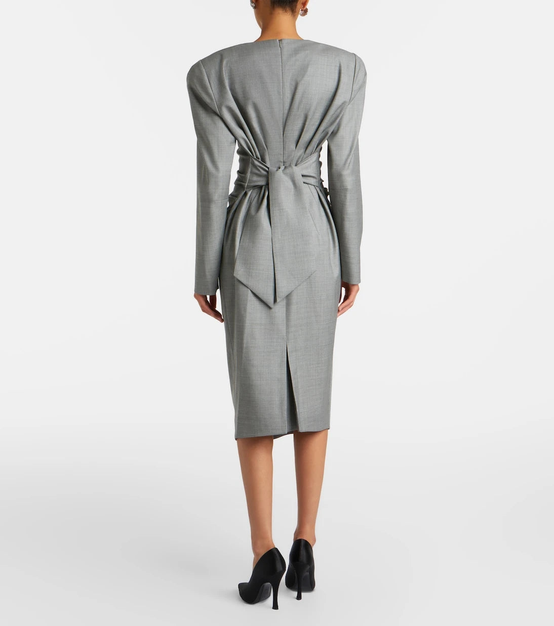 Magda Butrym - Wool tie-detail midi dress