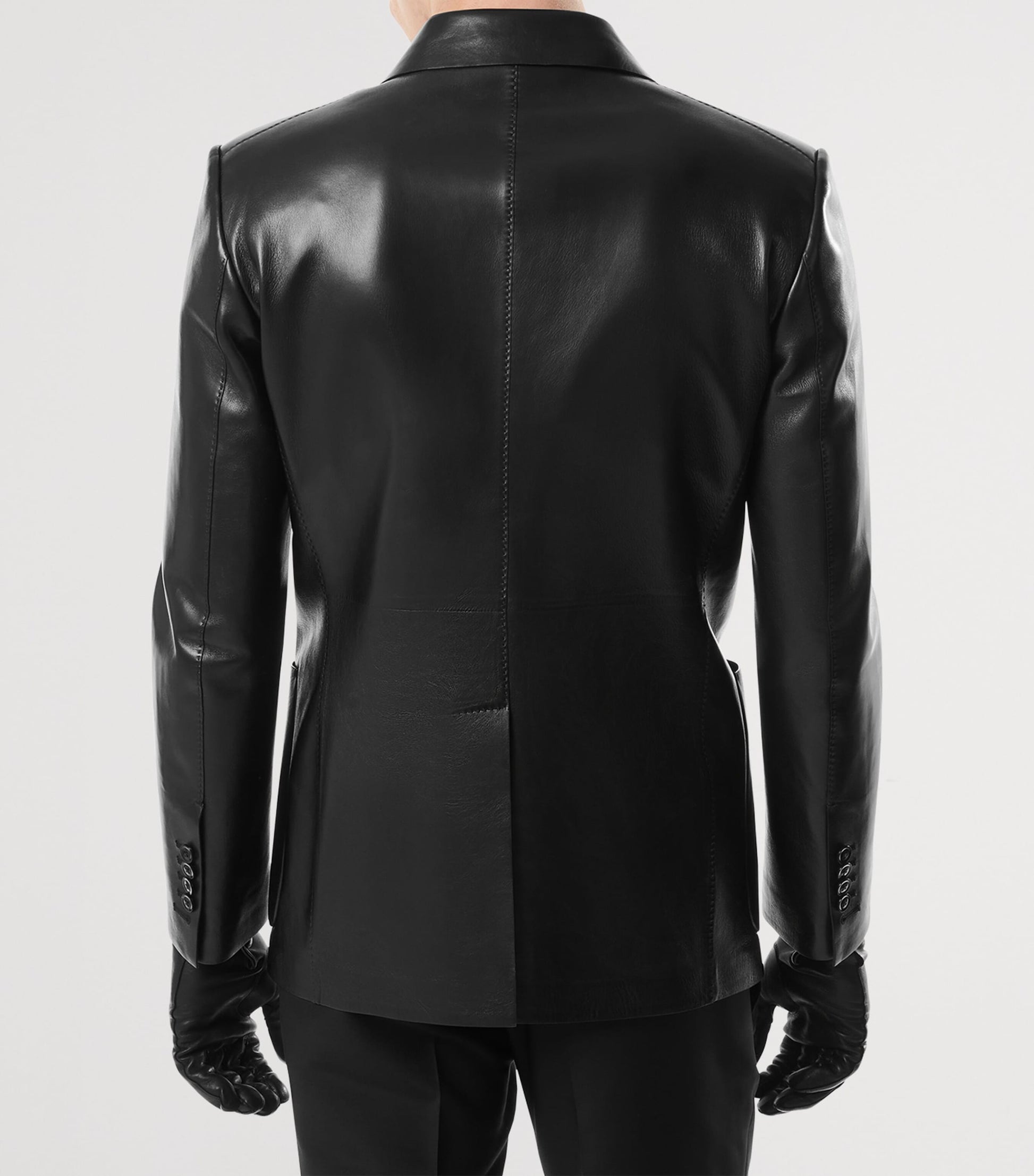 TOM FORD Black Lambskin Single-Breasted Blazer