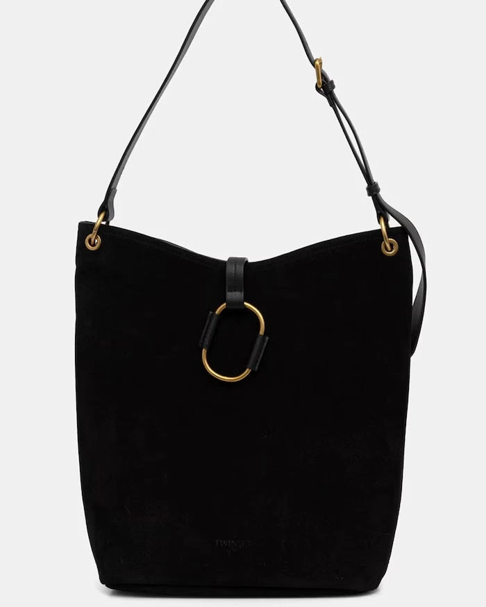 Twinset süet kadın hobo çanta