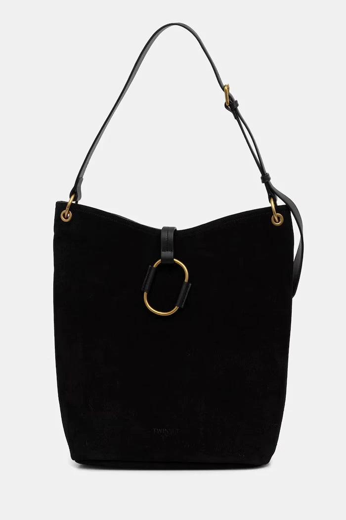 Twinset süet kadın hobo çanta