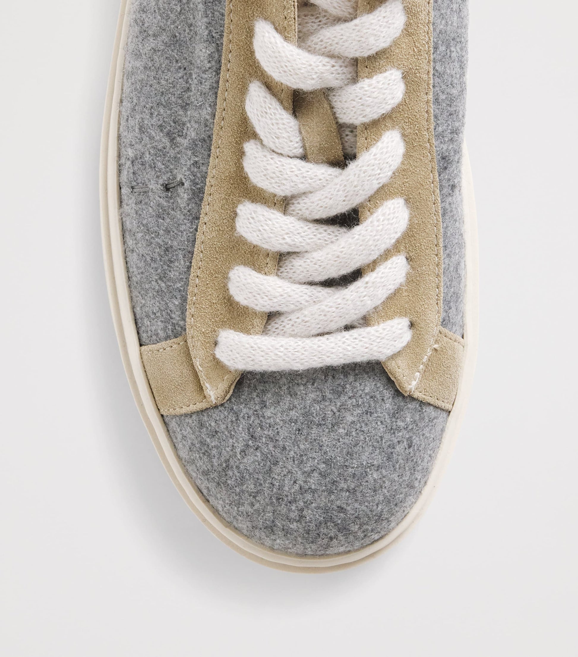 Eleventy Wool Suede-Trim Sneakers