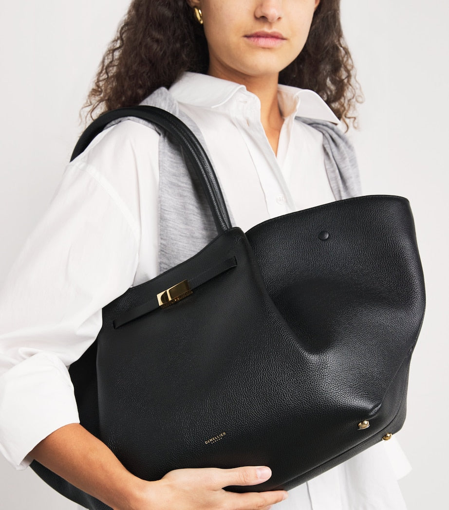 Demellier Black Leather New York Tote Bag