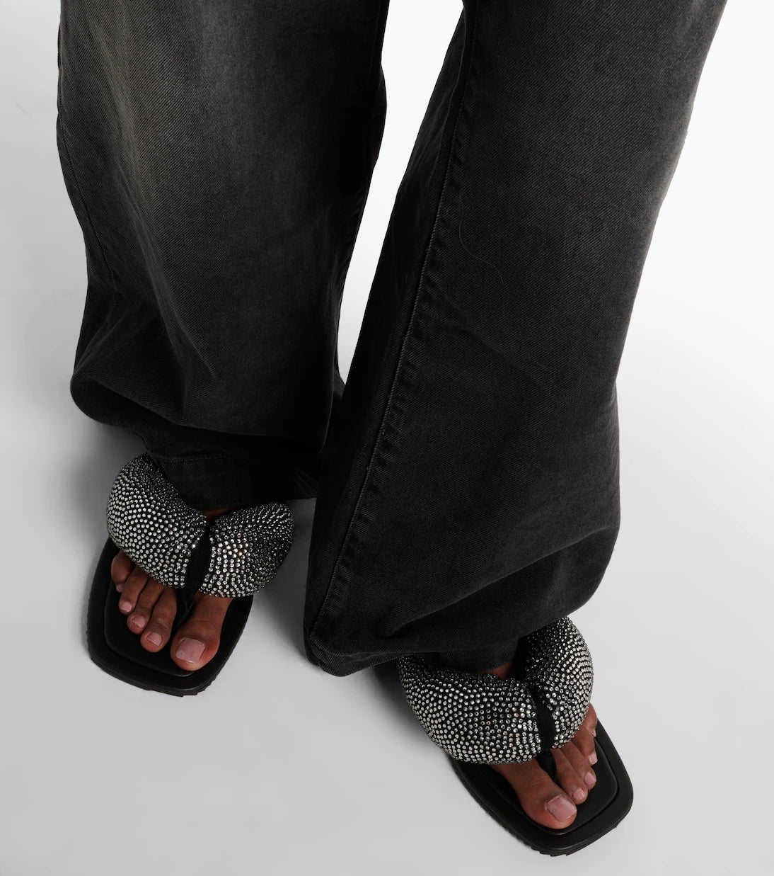 The Attico - Indie embellished leather thong sandals