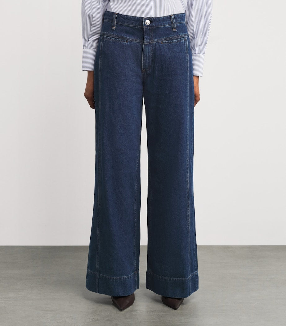 Rag & Bone Blue Selah Wide-Leg Jeans