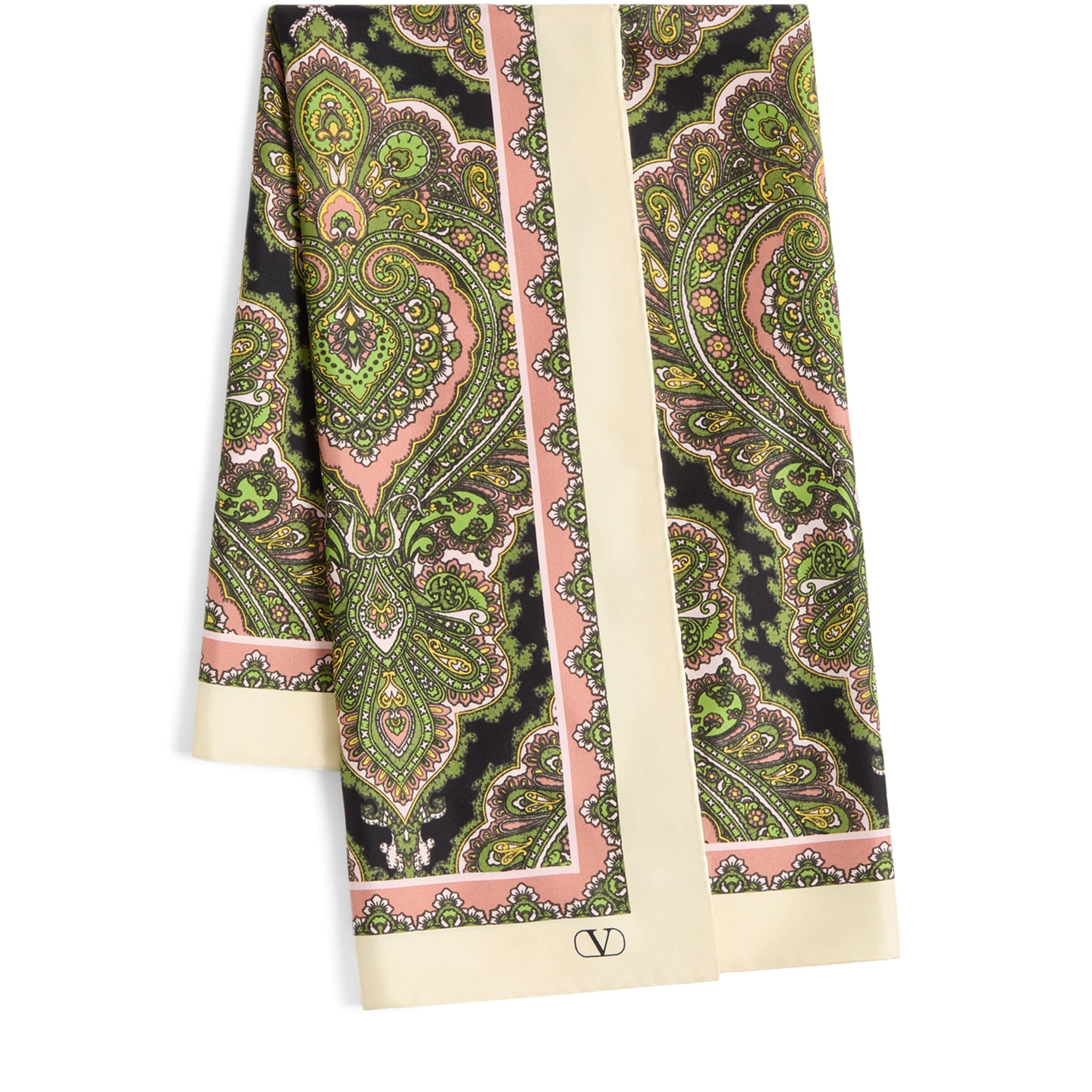 Multi Silk Paisley Print Scarf
