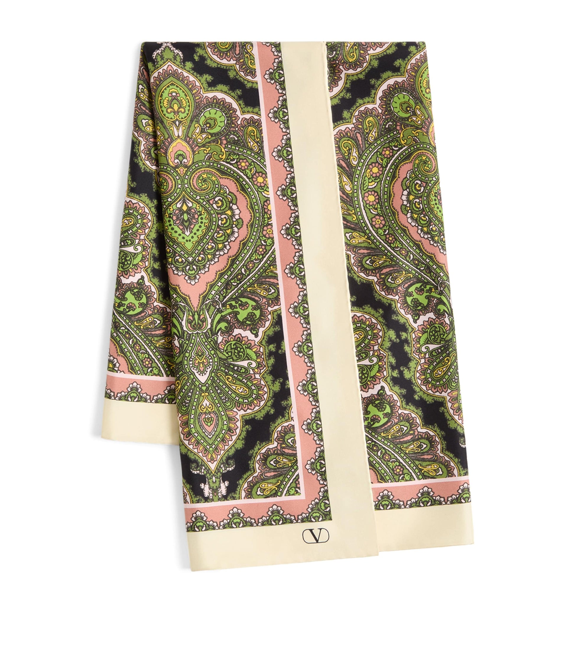 Multi Silk Paisley Print Scarf