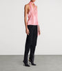 Balmain Pink Silk Backless Top