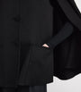 Black Double Cashmere Cape Coat