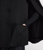 Black Double Cashmere Cape Coat