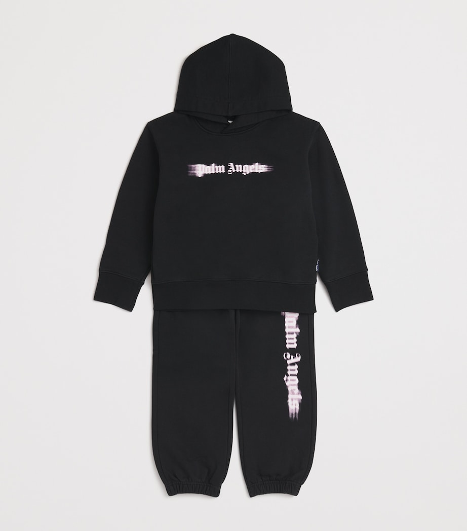 Palm Angels Kids Cotton Blurred Logo Hoodie (4-12 Years)