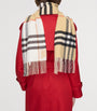 White Cashmere Contrast Check Scarf
