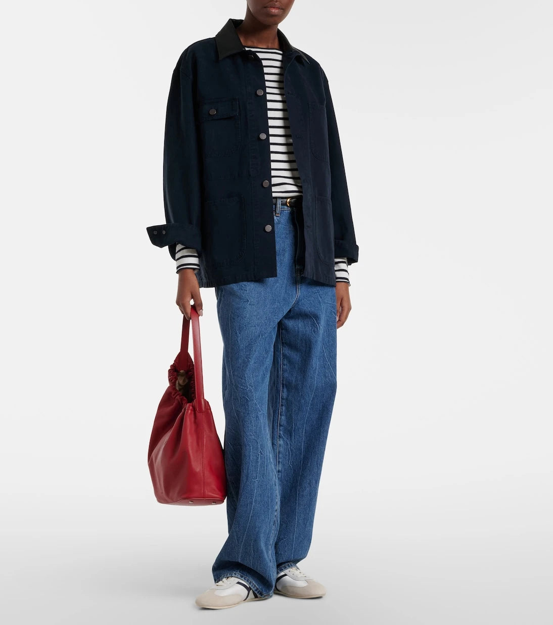 Veronica Beard - Leather-trimmed canvas sneakers