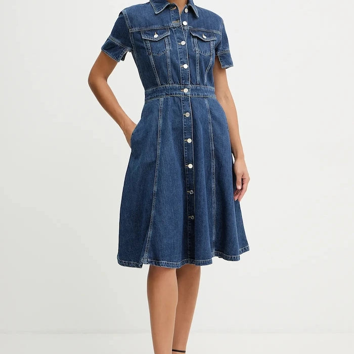 Дънкова рокля Karl Lagerfeld FASHION DENIM