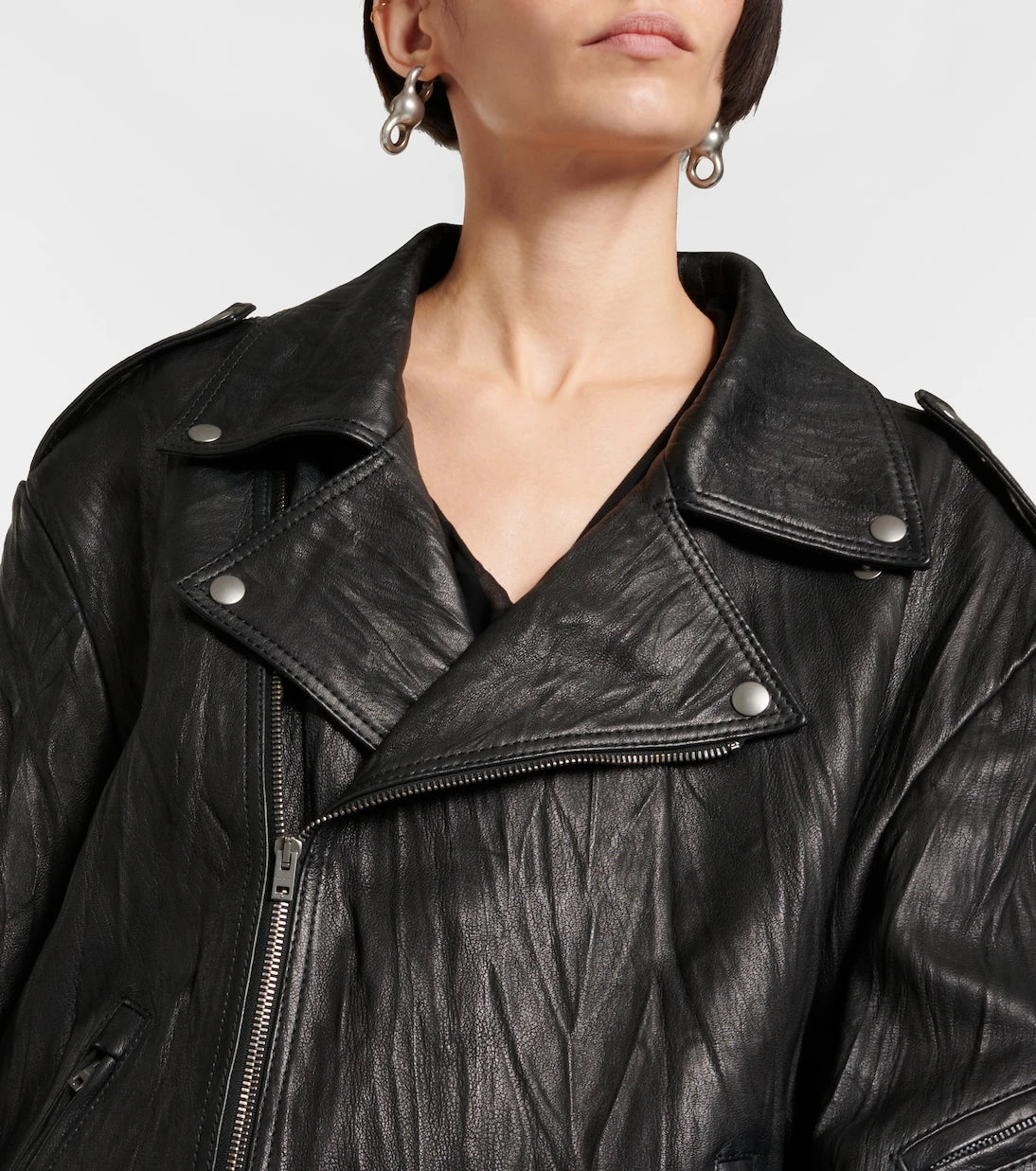 Acne Studios - Linor oversized belted leather jacket
